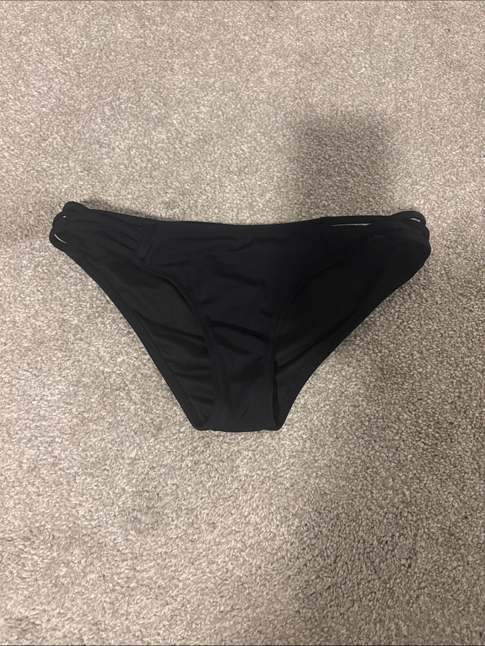 Shade & Shore Black Women's Bikini Bottom with Triple Side Straps